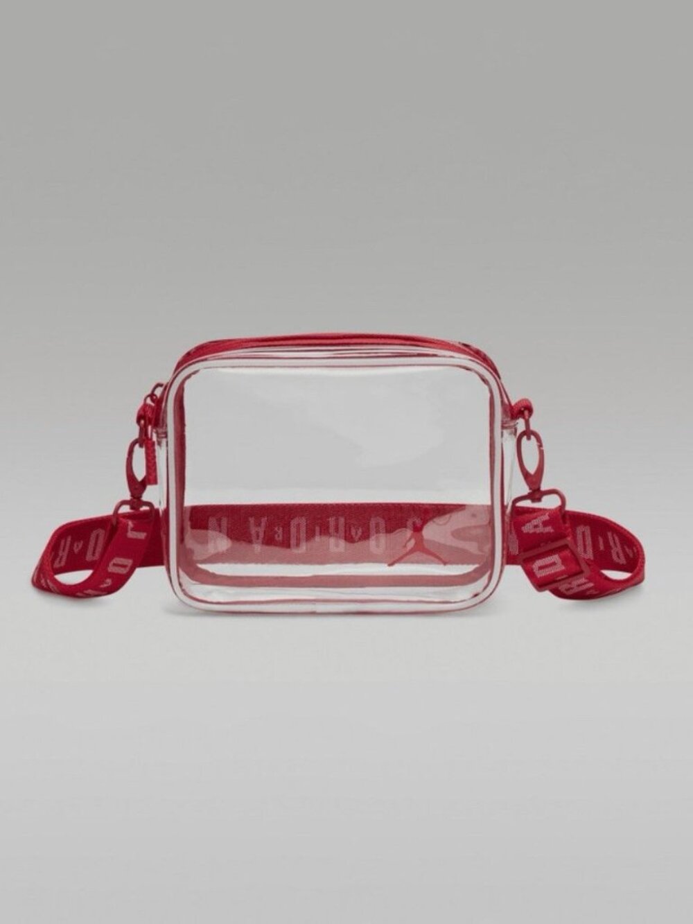 Jordan Clear Crossbody Bag Red Strap Transparent Stadium Approved
